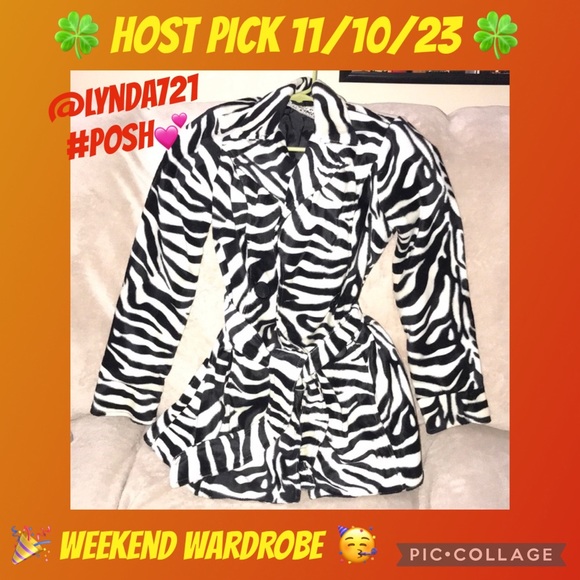 Heart Soul Jackets & Blazers - Heart soul black and white tiger striped jacket size small 💕